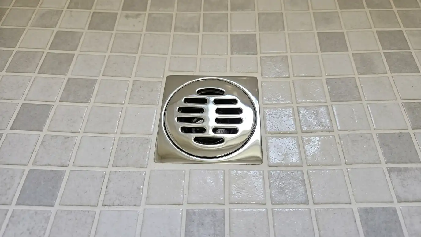 After: A cracked shower floor made new | Music City Shower Service After: a shower floor with a fresh mosaic floor with tidy grout and a new drain cover