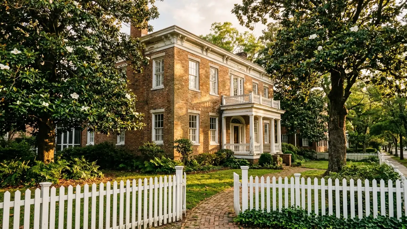 A well-kept home in Columbia, Tennessee on a quiet street with mature trees