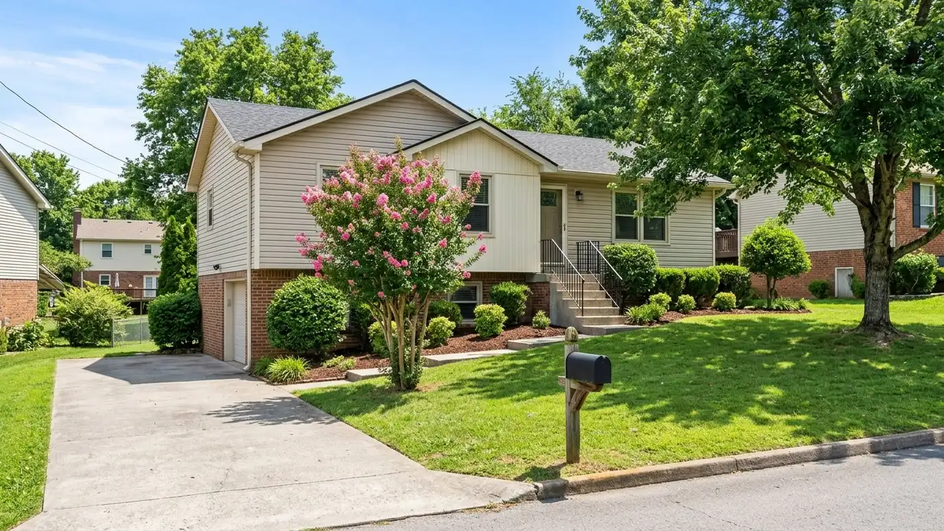 A well-kept home in Goodlettsville, Tennessee on a quiet street with mature trees