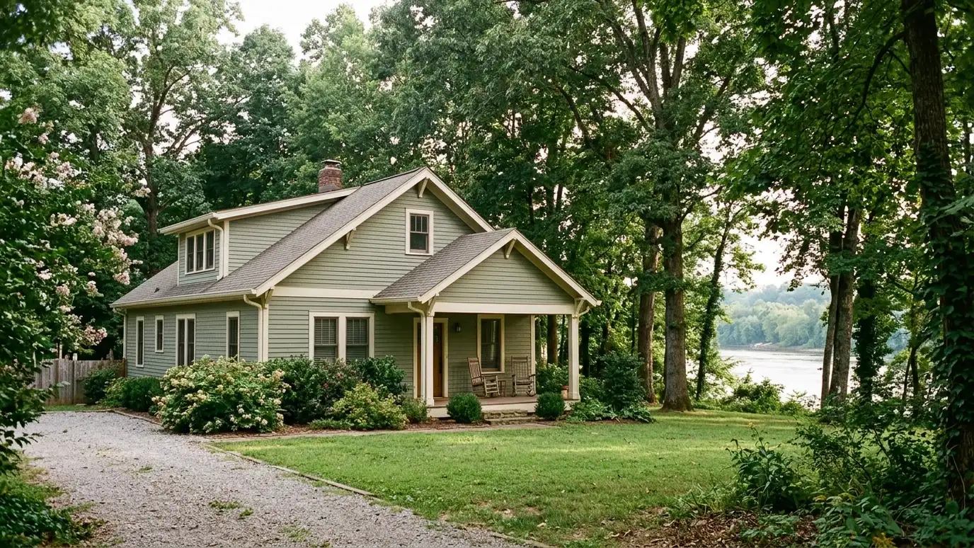 A well-kept home in Old Hickory, Tennessee on a quiet street with mature trees