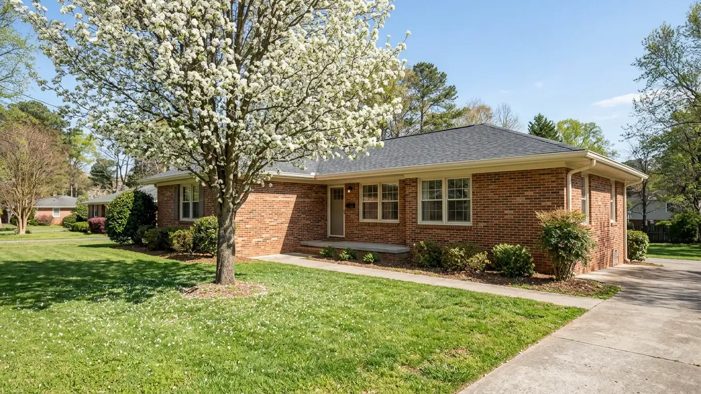 A well-kept home in Smyrna, Tennessee on a quiet street with mature trees