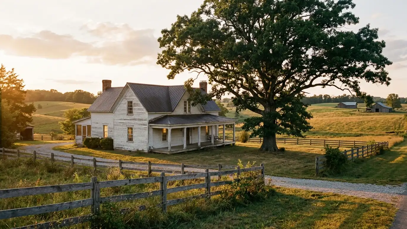 A well-kept home in Thompsons Station, Tennessee on a quiet street with mature trees
