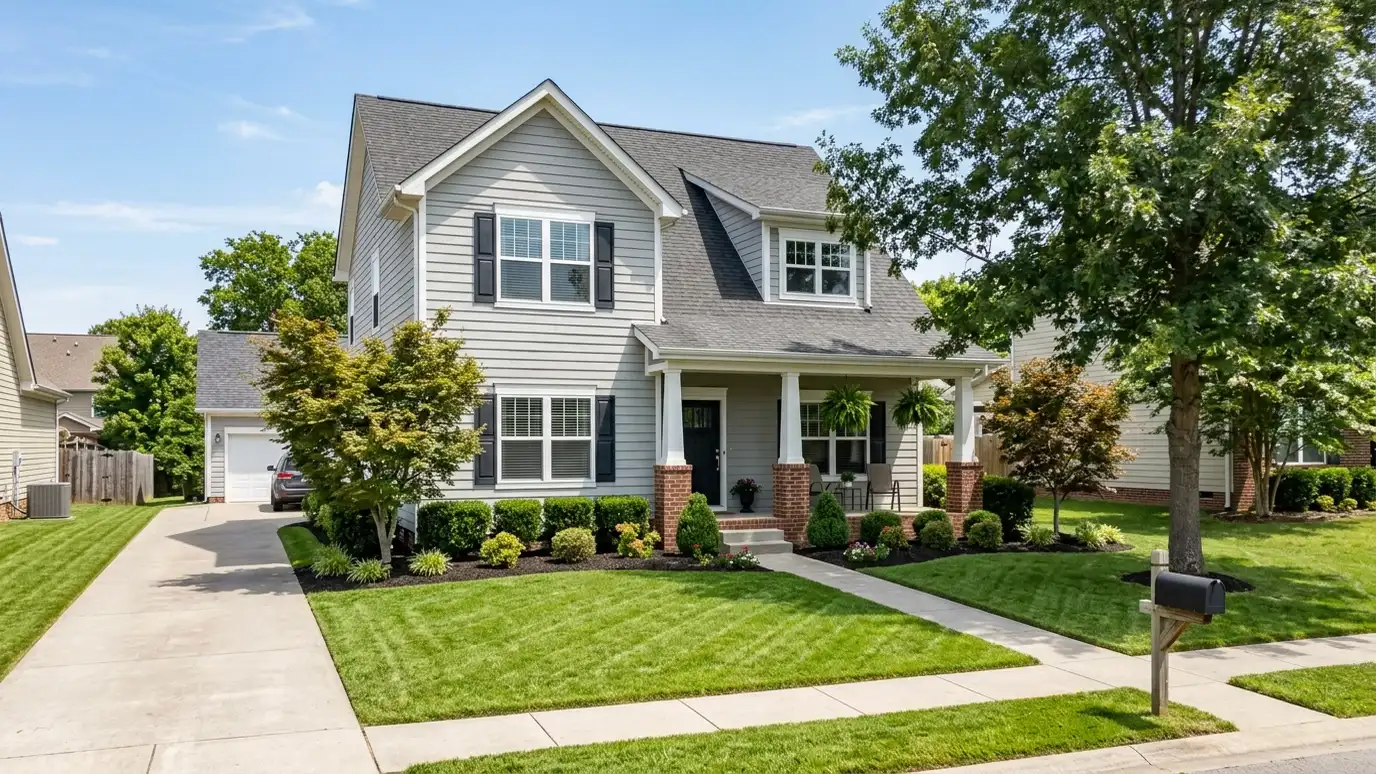 A well-kept home in White House, Tennessee on a quiet street with mature trees